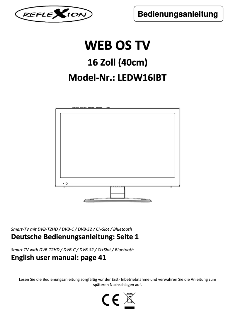 Page 1 de la notice Manuel utilisateur Reflexion LEDW16IBT