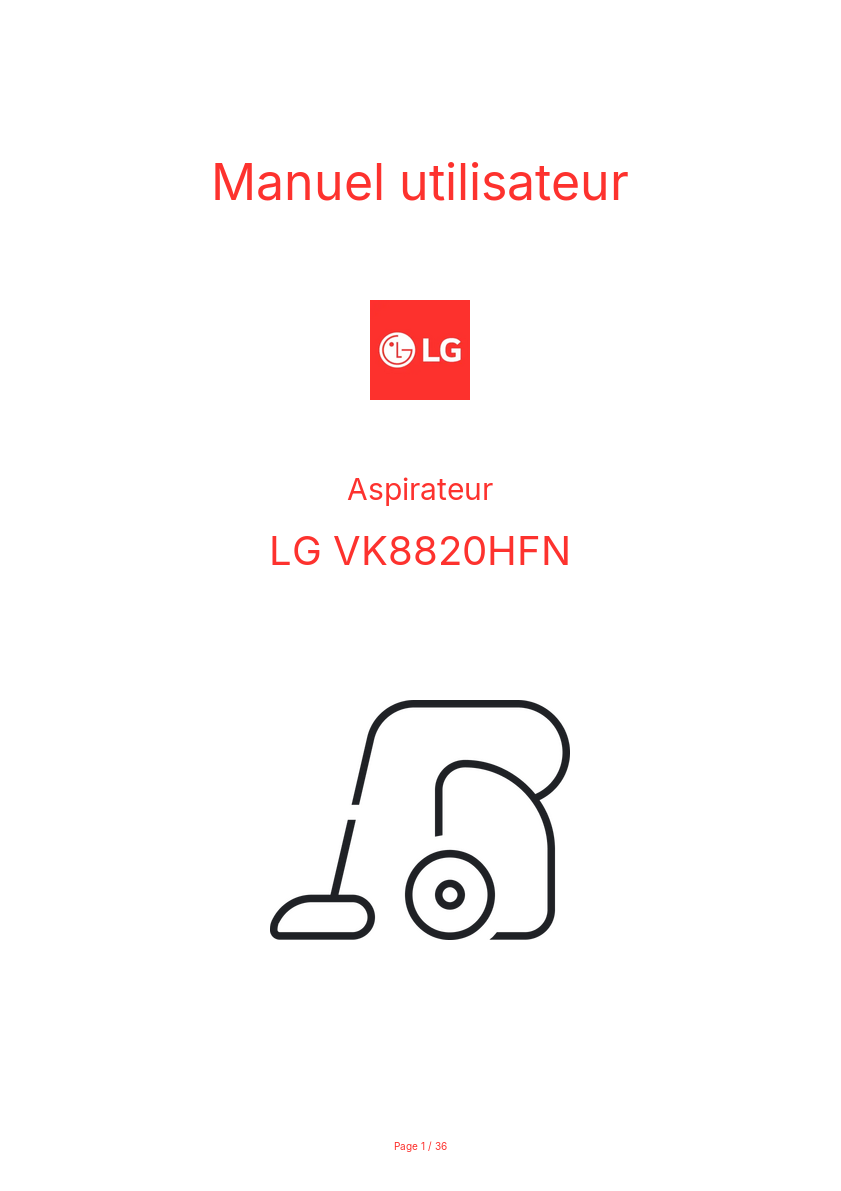 Image de la première page du manuel de l'appareil VK8820HFN