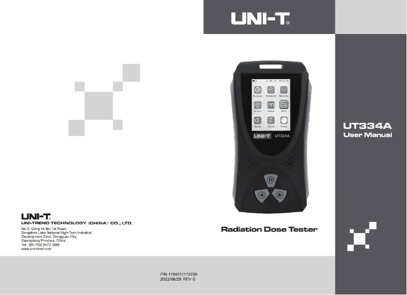 Page n°1 - Manuel utilisateur Uni-T UT334A