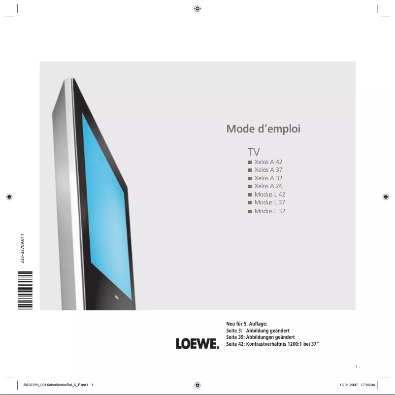 Page n°1 - Manuel utilisateur Loewe MODUS L 42