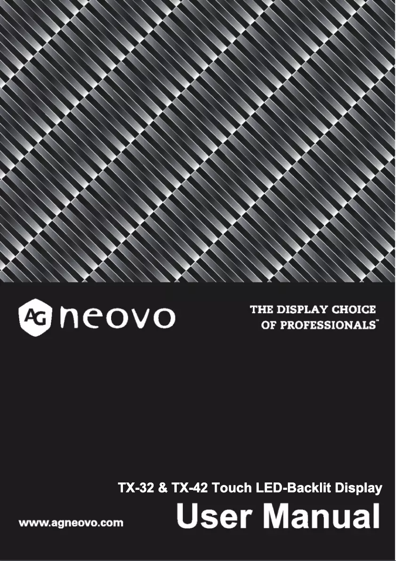 Page 1 de la notice Manuel utilisateur AG Neovo TX 42