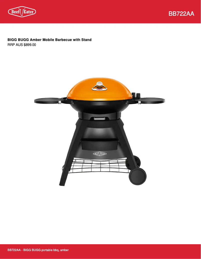 Page n°1 - Fiche technique BeefEater Bigg Bugg BB722A