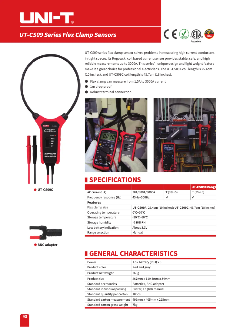 Page n°1 - Manuel utilisateur Uni-T UT-CS09C