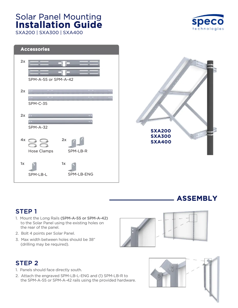 Image de la première page du manuel de l'appareil SXA400