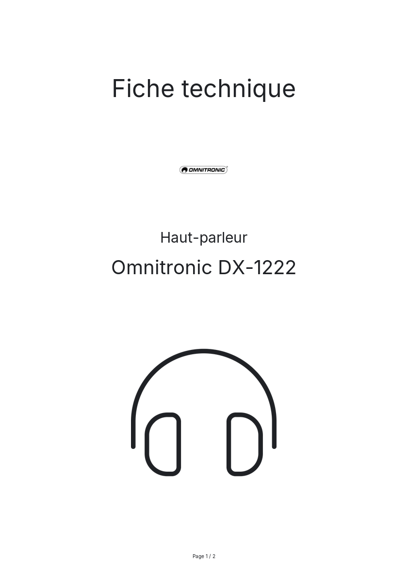Image de la première page du manuel de l'appareil DX-1222