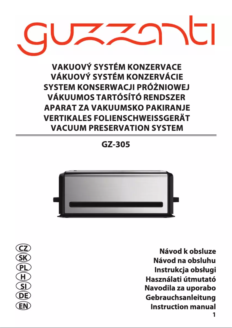 Page n°1 - Manuel utilisateur Guzzanti GZ-305