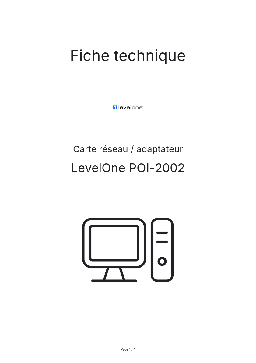 Page n°1 - Fiche technique LevelOne POI-2002