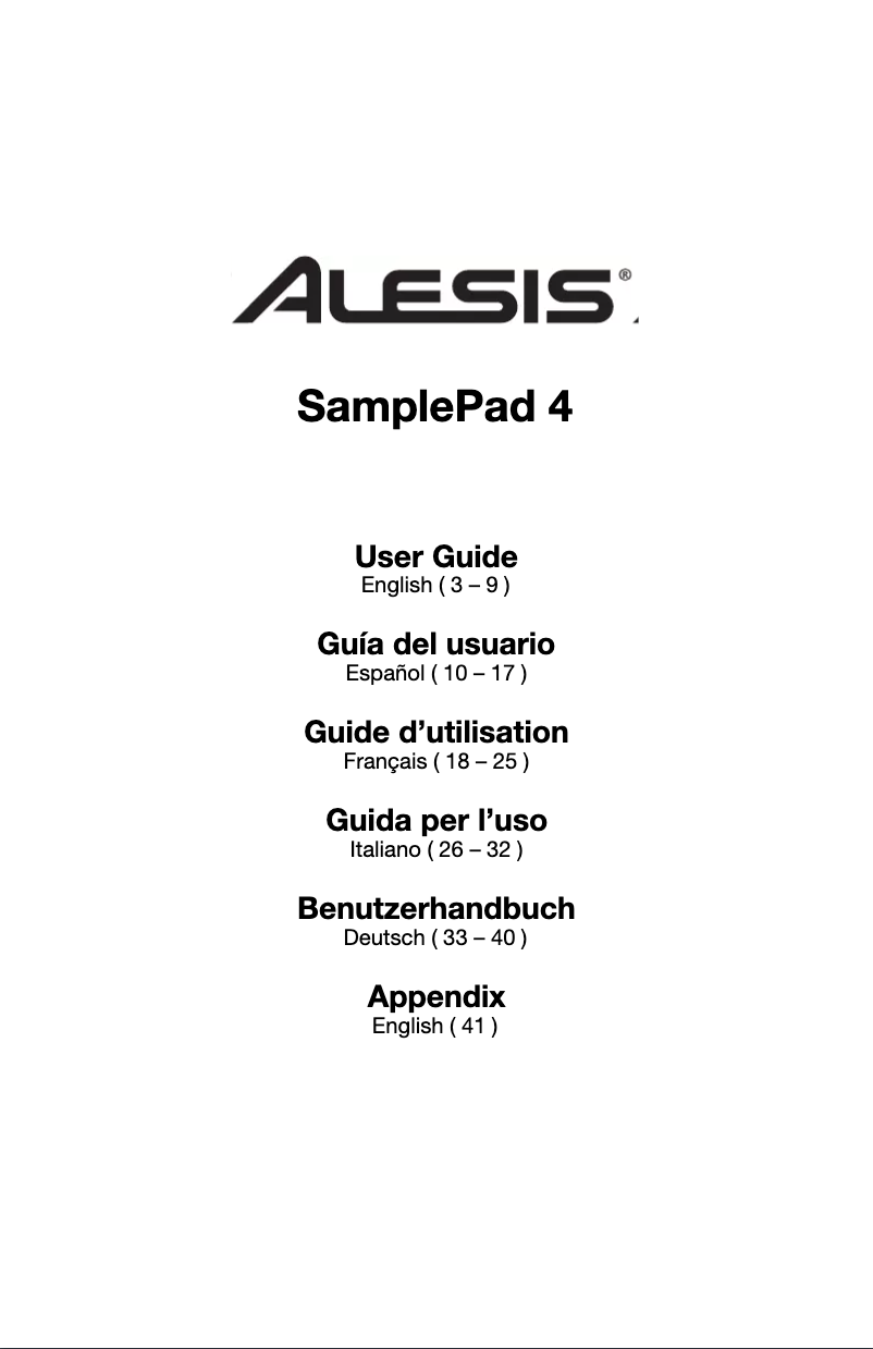 Page n°1 - Manuel utilisateur Alesis SamplePad 4