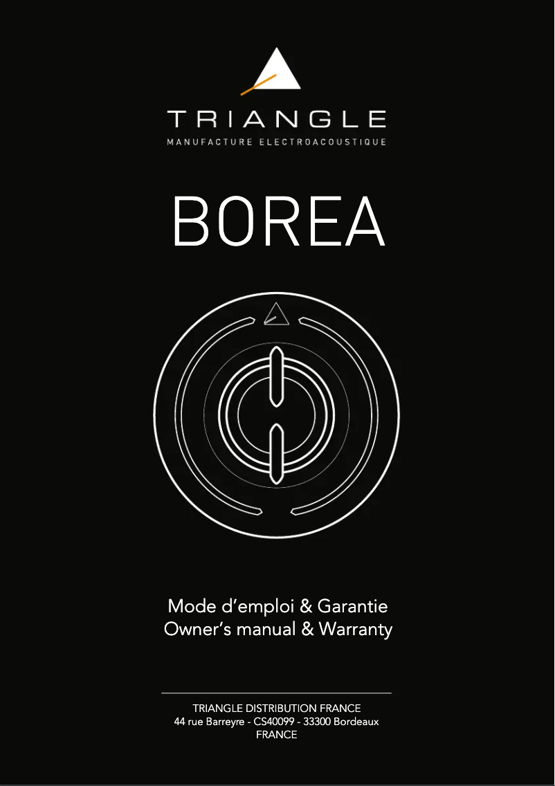 Page n°1 - Manuel utilisateur Triangle Borea BR08