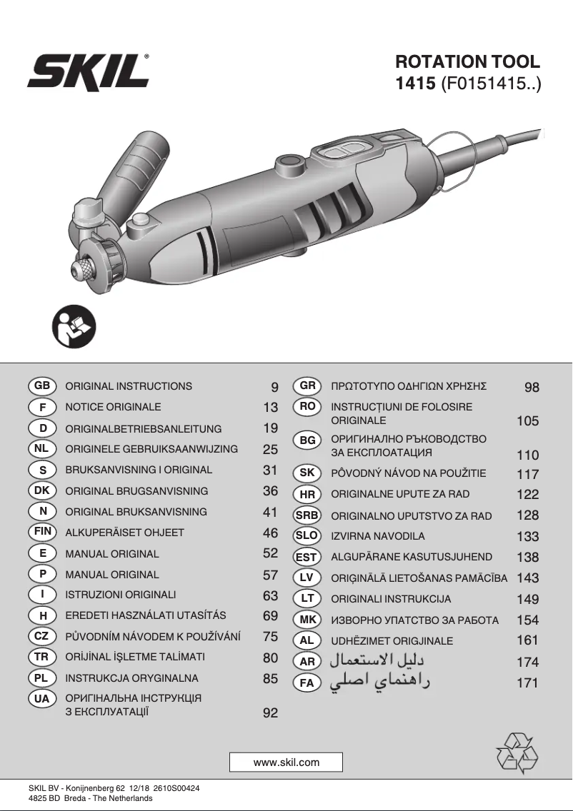 Page 1 de la notice Manuel utilisateur Skil 1415 AD