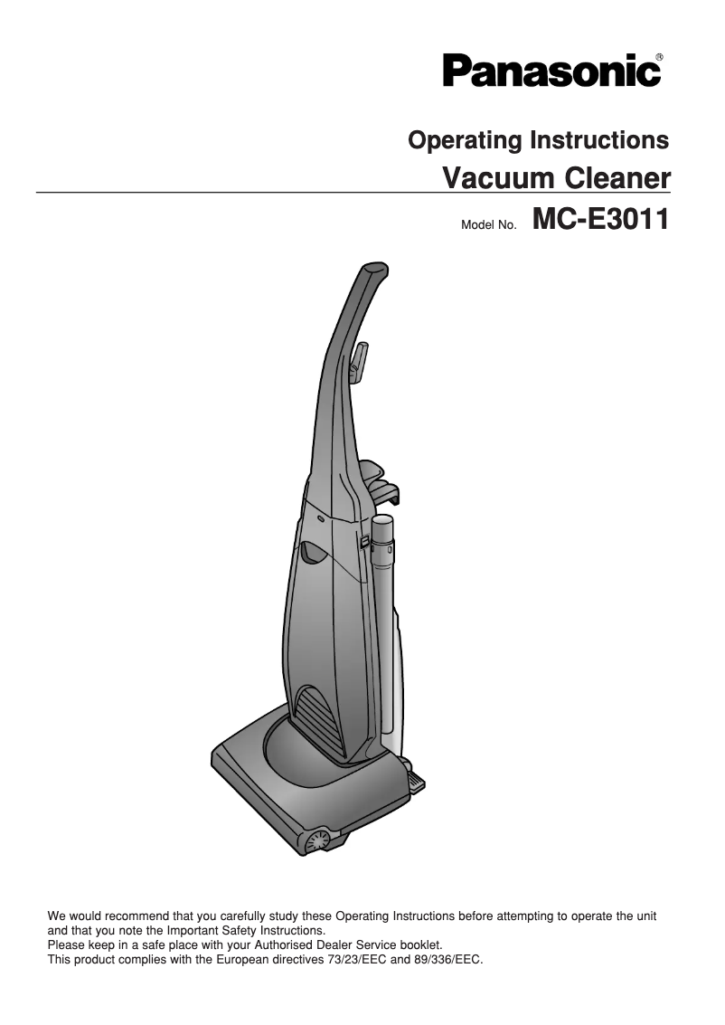 Page 1 de la notice Manuel utilisateur Panasonic MC-E3011