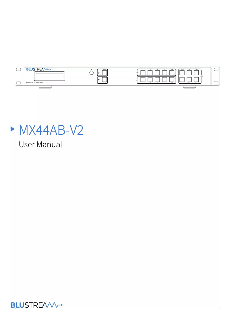 Page 1 de la notice Manuel utilisateur Blustream MX44AB-V2
