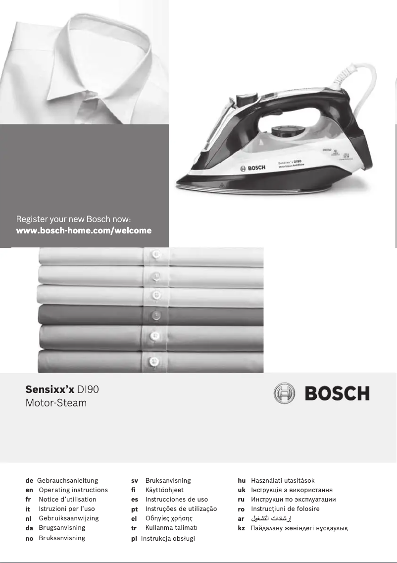 Page n°1 - Manuel utilisateur Bosch Sensixx’x DI90 Motor-Steam