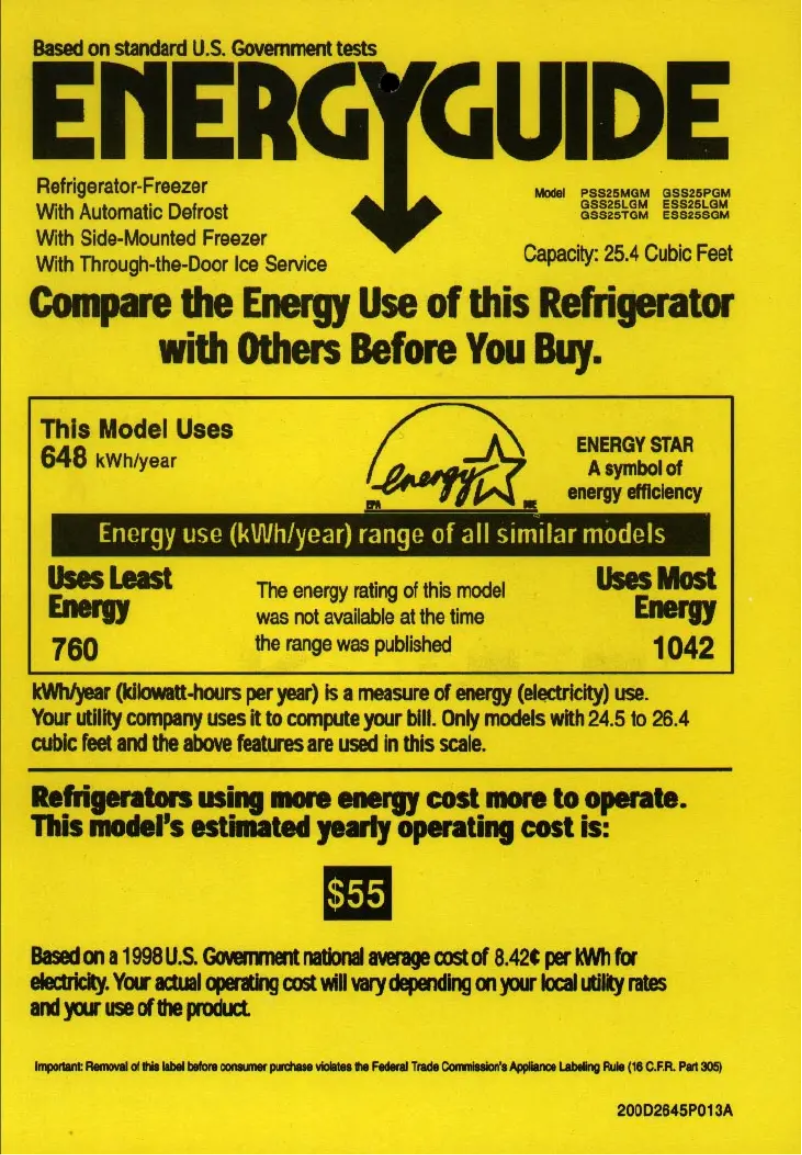 Image de la première page du manuel de l'appareil Profile Arctica PSS25MGMBB