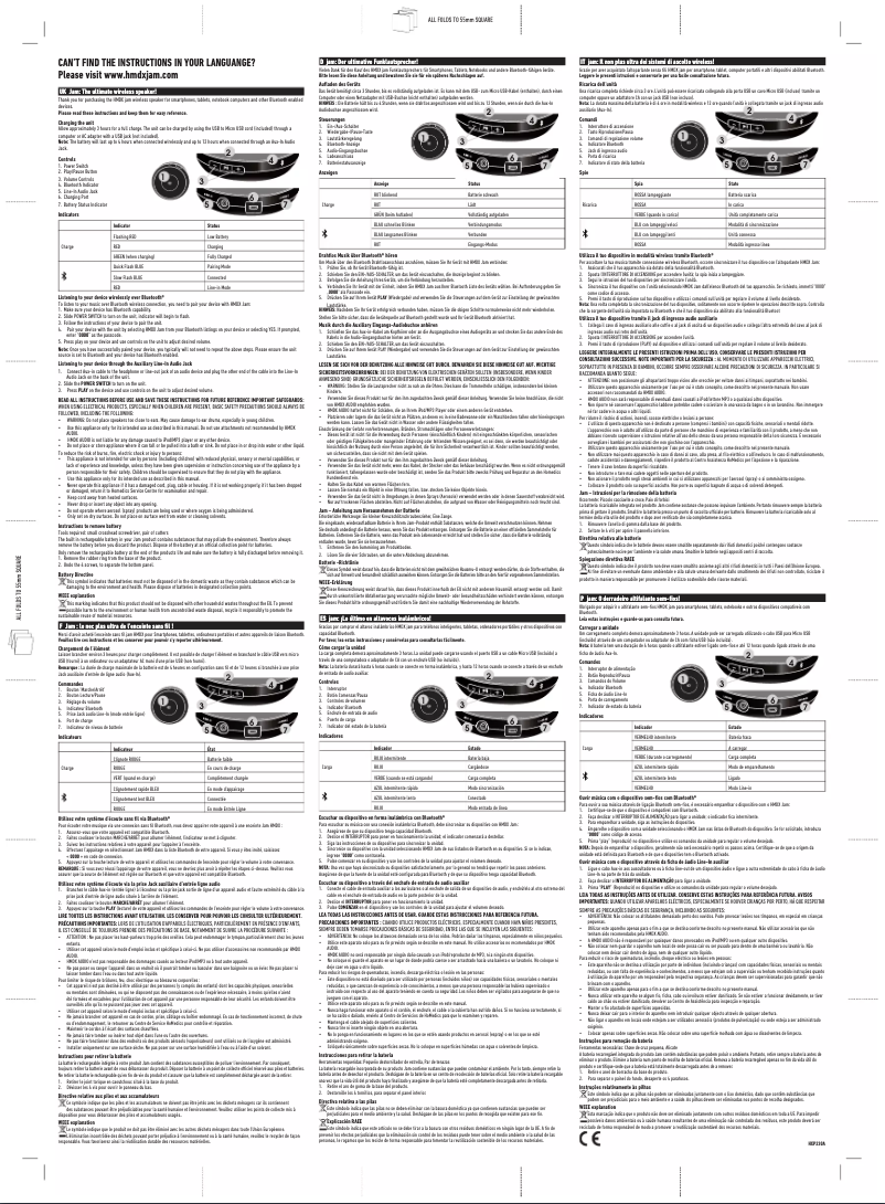 Image de la première page du manuel de l'appareil Jam Classic