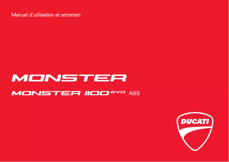Page 1 de la notice Manuel utilisateur Ducati MONSTER 1100 EVO ABS (2013)