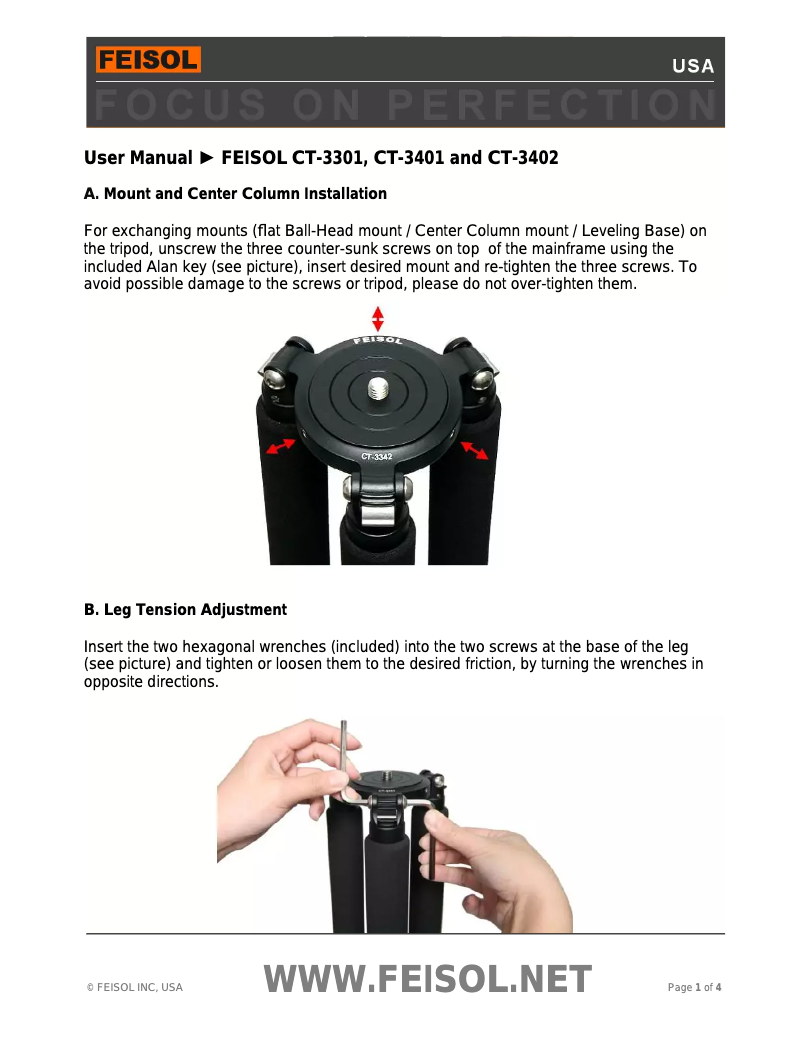 Page n°1 - Manuel utilisateur Feisol CT-3401