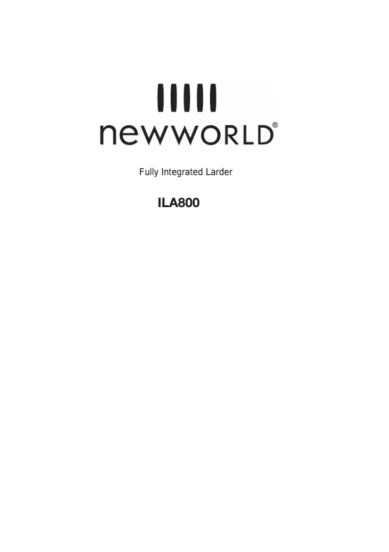 Page 1 de la notice Manuel utilisateur New World ILA800