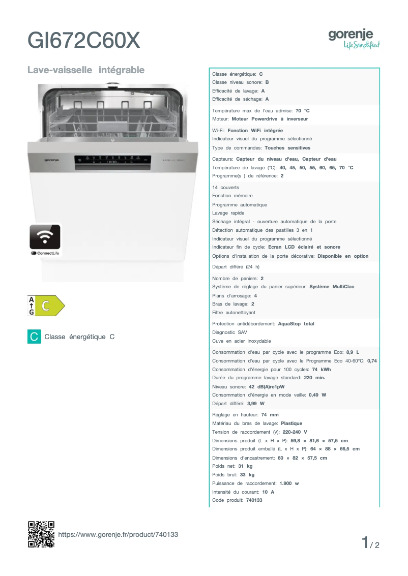 Image de la première page du manuel de l'appareil GI672C60X