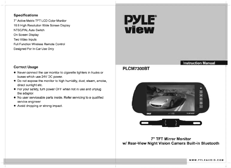 Page n°1 - Manuel utilisateur Pyle PLCM7300BT