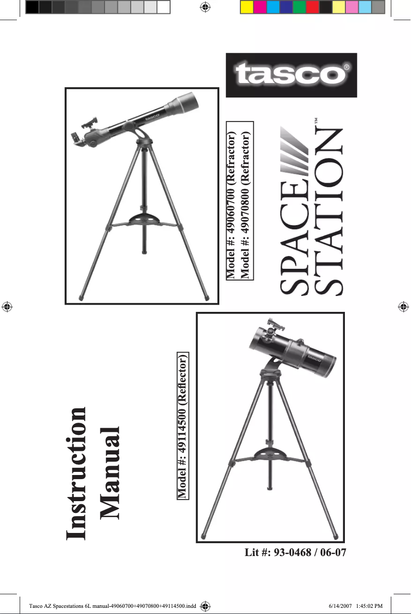 Page n°1 - Manuel utilisateur Tasco Space Station 49060700