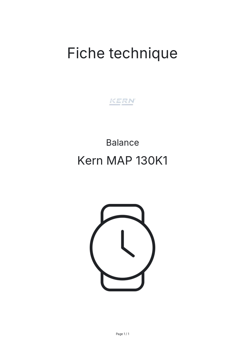 Image de la première page du manuel de l'appareil MAP 130K1