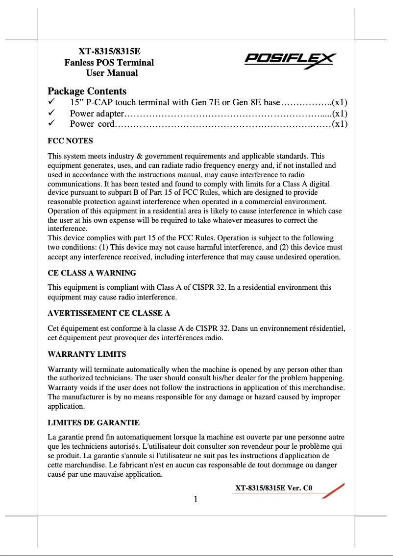 Image de la première page du manuel de l'appareil XT-8315E