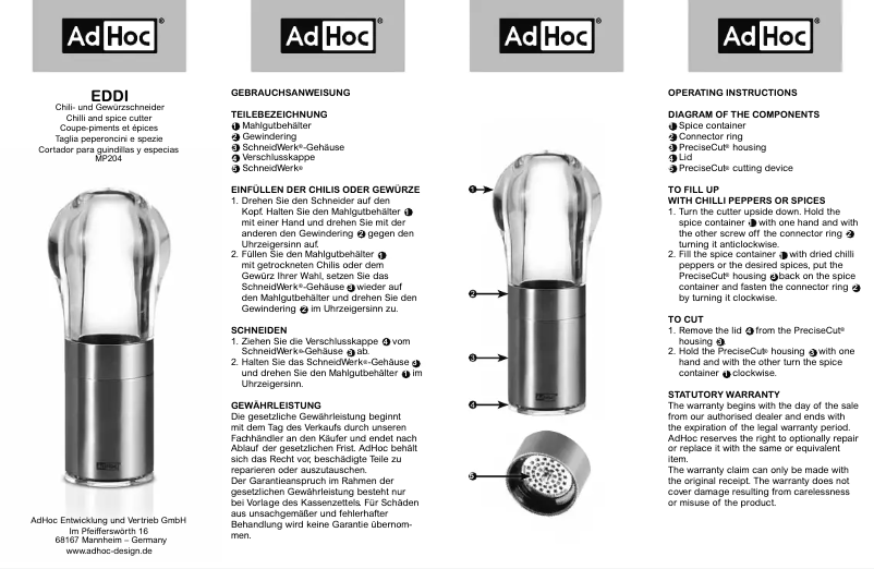 Página 1 del manual Manual de usuario AdHoc Eddi MP204