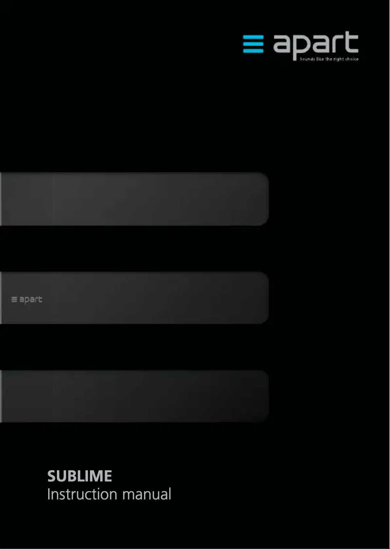 Página 1 del manual Manual de usuario APart Sublime