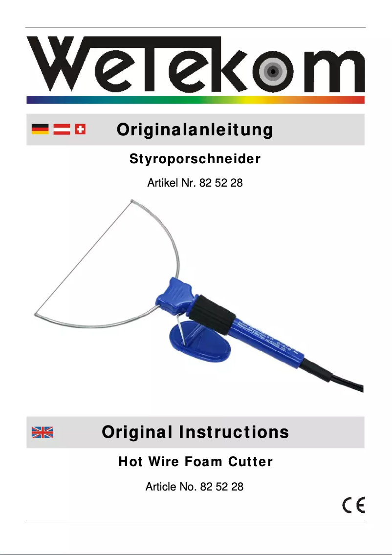 Page 1 de la notice Manuel utilisateur Wetekom 825228