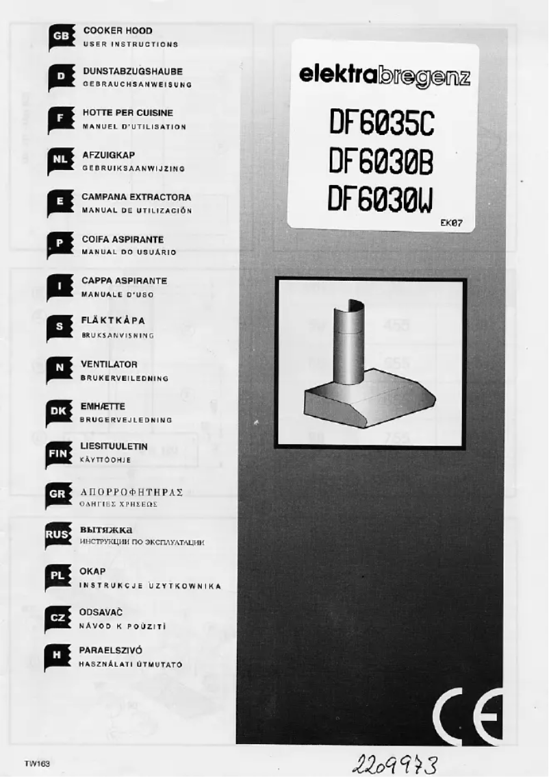Page n°1 - Manuel utilisateur Elektra Bregenz DF 6035-1 X