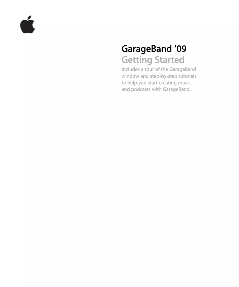 Page 1 of the manual User Manual Apple GarageBand 09