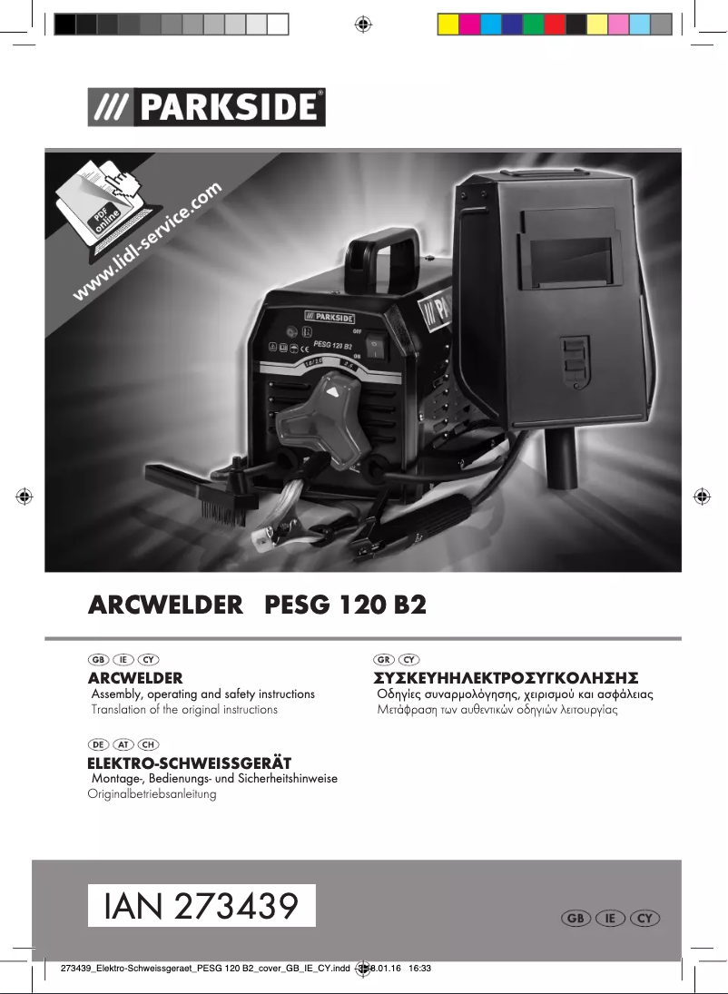 Page 1 de la notice Manuel utilisateur Parkside PESG 120 B2
