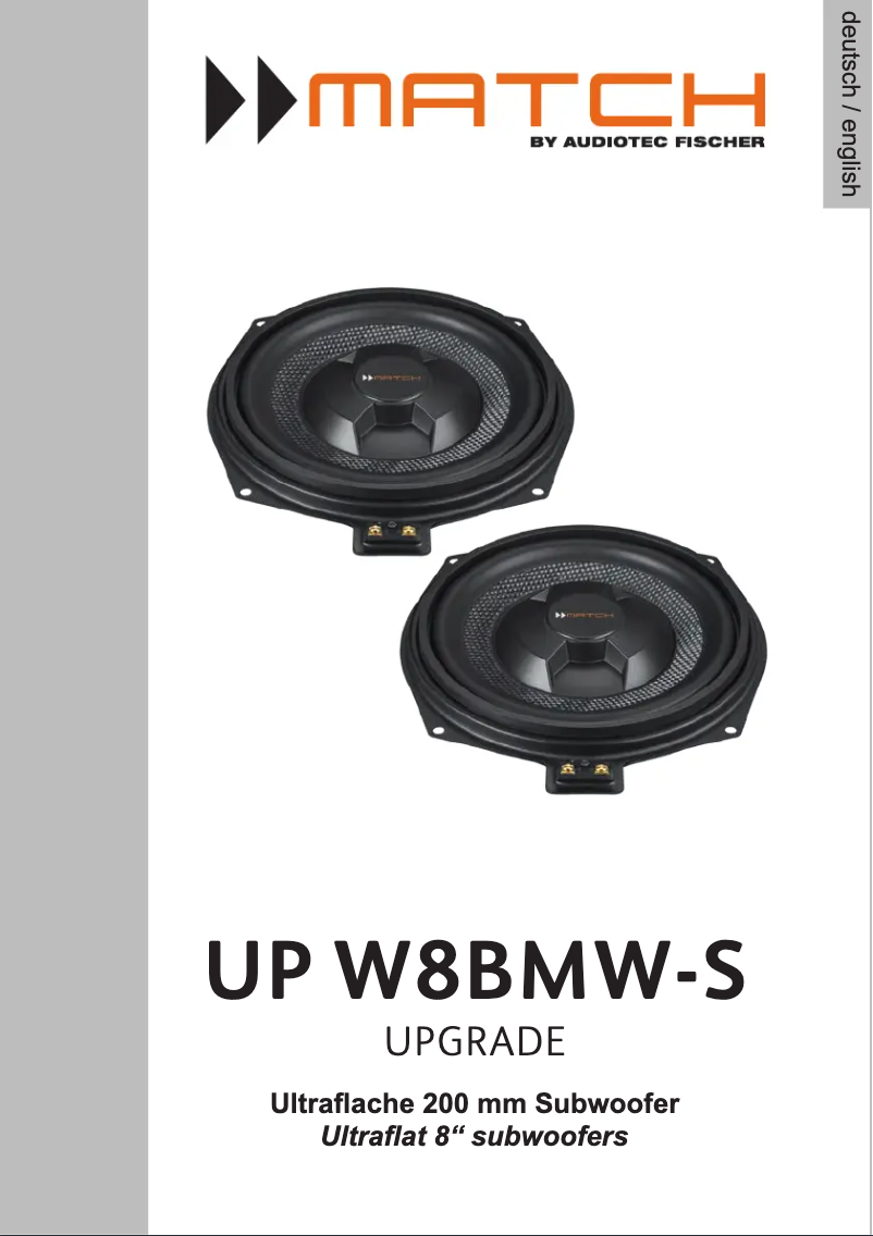 Page 1 de la notice Manuel utilisateur Match UP W8BMW-S