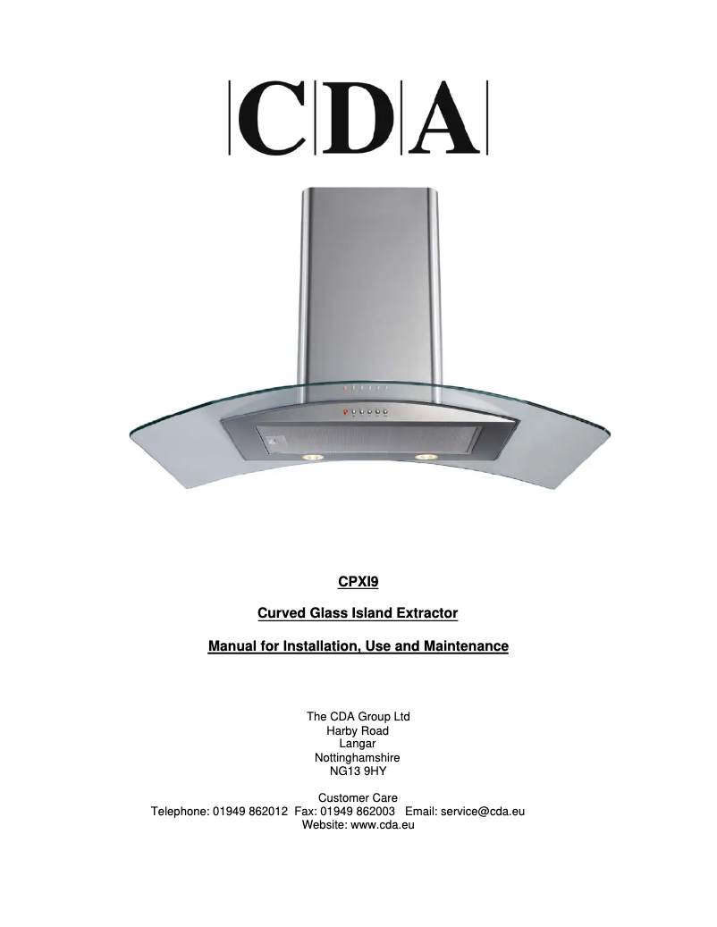 Page n°1 - Manuel utilisateur CDA CPXI9