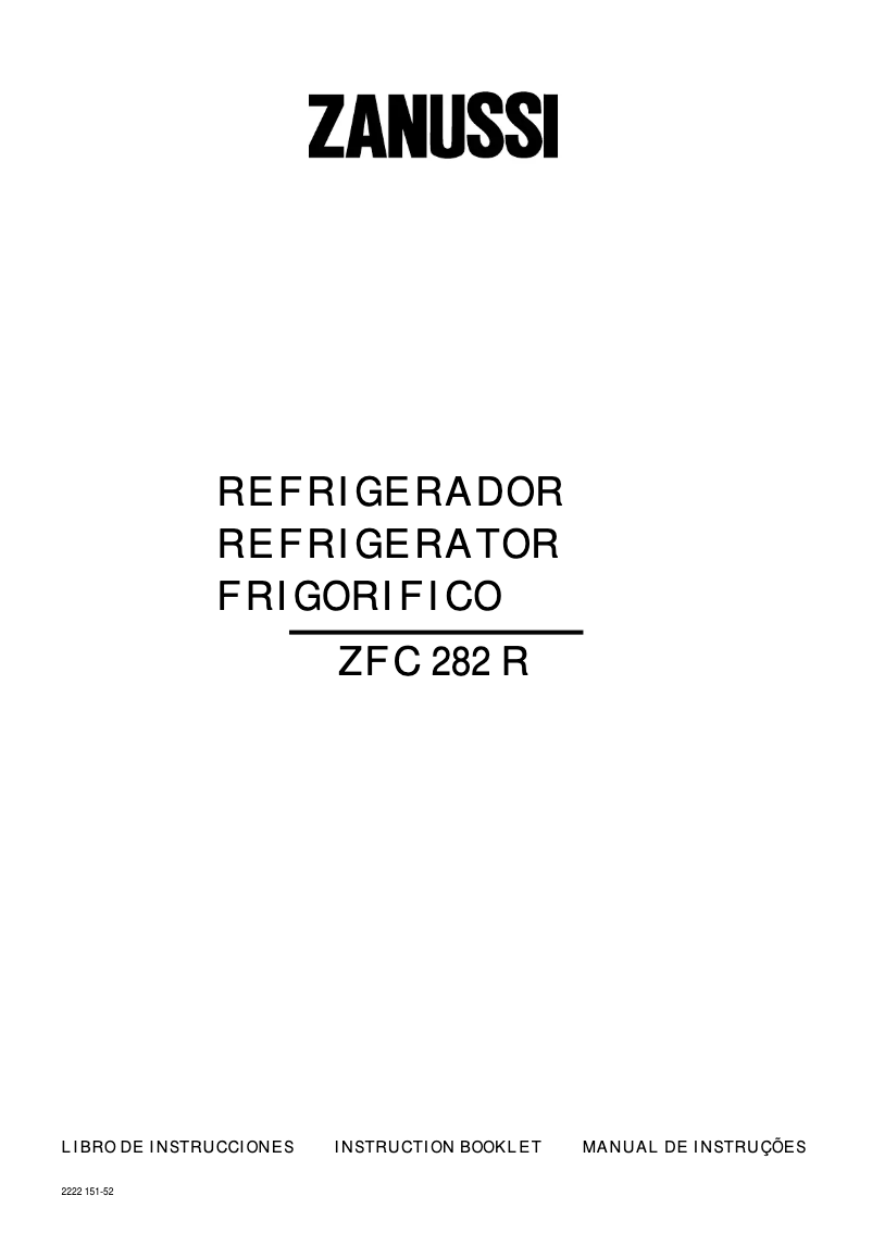 Página 1 del manual Manual de usuario Zanussi ZFC282R