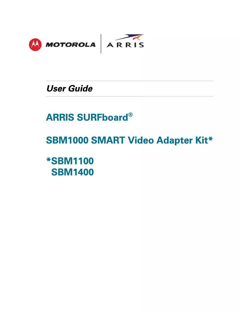 Page n°1 - Manuel utilisateur Arris SURFboard SBM1000