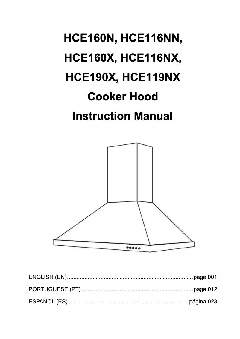 Página 1 del manual Manual de usuario Hoover HCE190X