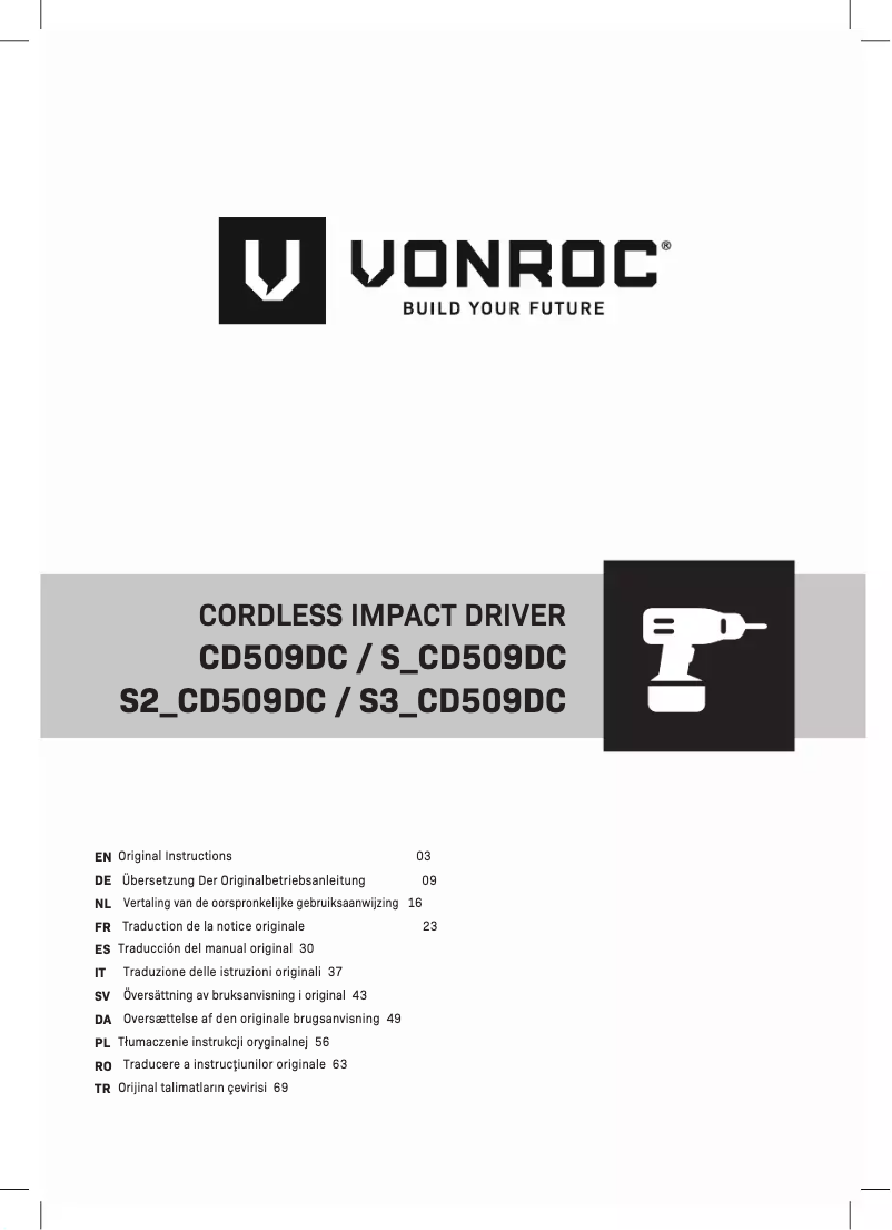 Page n°1 - Manuel utilisateur Vonroc S_CD509DC