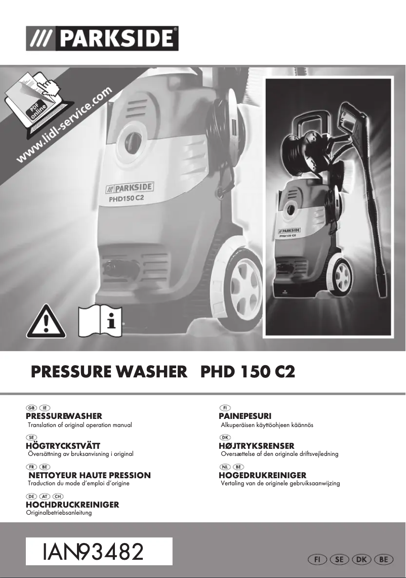 Page 1 de la notice Manuel utilisateur Parkside PHD 150 C2