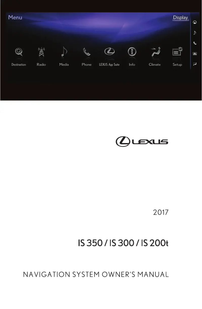 Page 1 de la notice Manuel utilisateur Lexus IS 350 (2017)