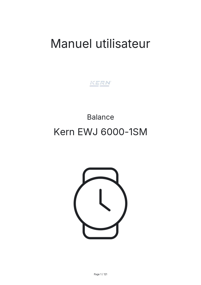 Page 1 de la notice Manuel utilisateur Kern EWJ 6000-1SM