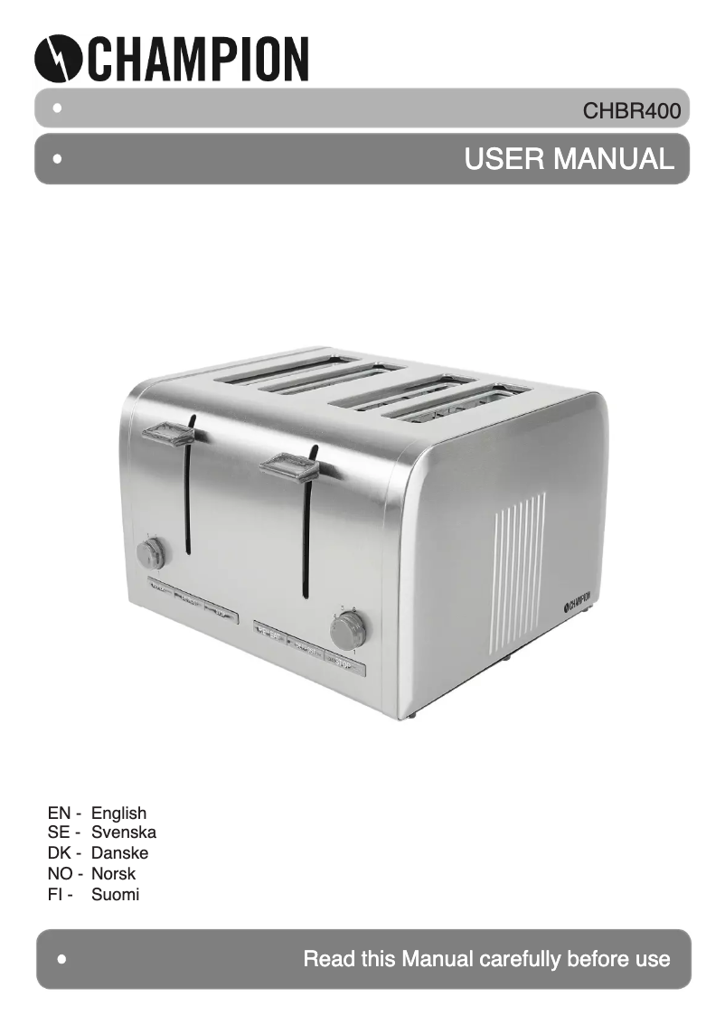 Image de la première page du manuel de l'appareil CHBR400