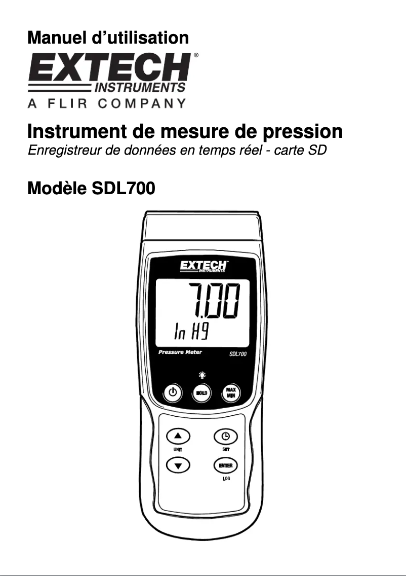 Página 1 del manual Manual de usuario Extech SDL700