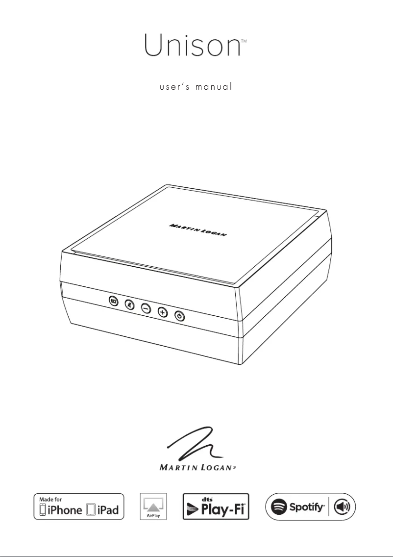 Página 1 del manual Manual de usuario Martin Logan Unison