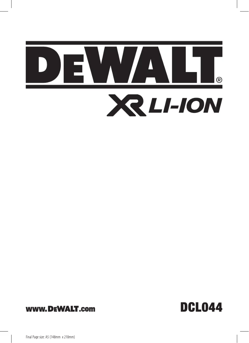 Page 1 de la notice Manuel utilisateur DeWalt DCL044