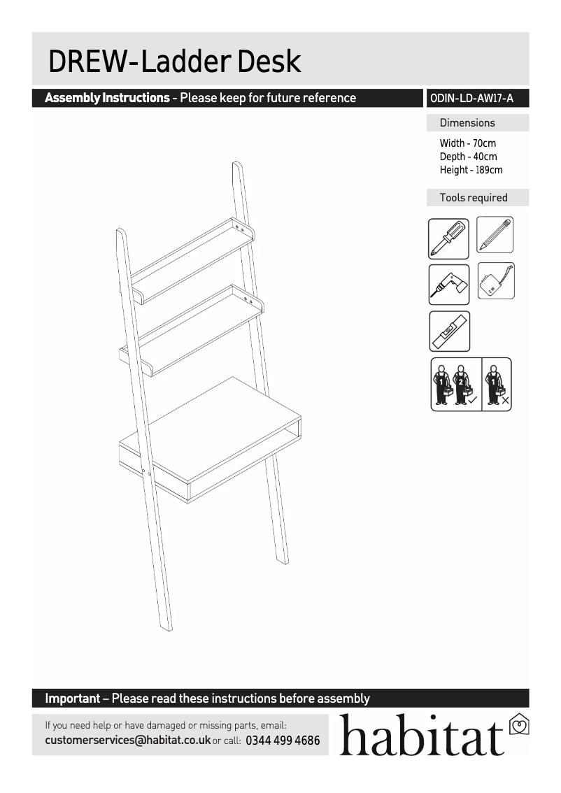 Page 1 de la notice Manuel utilisateur Habitat Drew