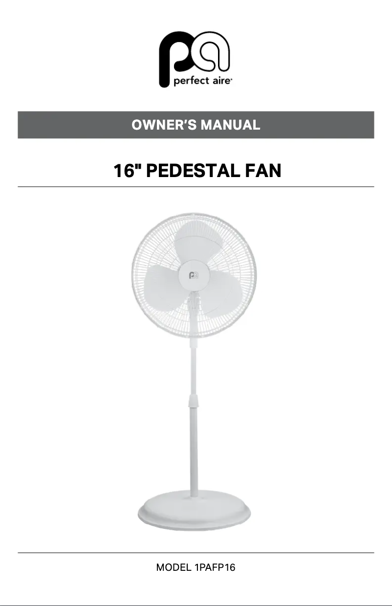 Page 1 de la notice Manuel utilisateur Perfect Aire 1PAFP16