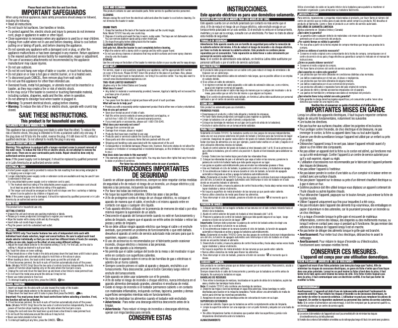 Image de la première page du manuel de l'appareil T2101BD