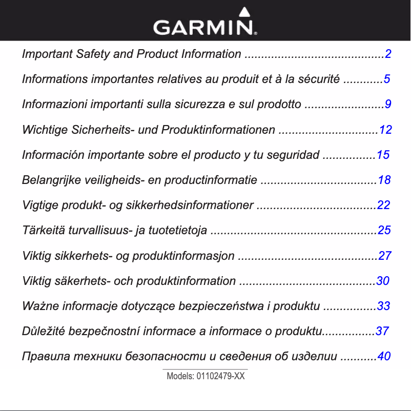 Page 1 de la notice Instructions de sécurité Garmin nüLink! LIVE 2320